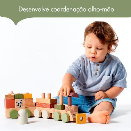 Imagem de Trenzinho de Madeira Brinquedo de Encaixar Boho Tiny Love