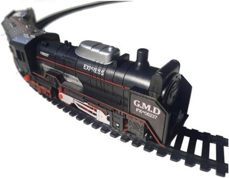 FERRORAMA TREM CLASSICO COM CONTROLE REMOTO SEM FIO MAQUINA LOCOMOTIVA  GRANDE COM VAGOES E 460CM DE