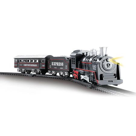 FERRORAMA TREM ELETRICO MAQUINA LOCOMOTIVA COM TRILHOS E VAGOES GRANDE  12,5X17,5CM 20PÇS CLASSIC TRAIN : : Brinquedos e Jogos