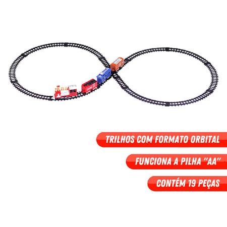 Brinquedo Trem Expresso Com 4 Vagões E Trilho Oval 78cmx26cm