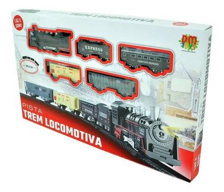 Trem Trenzinho Elétrico Com Trilhos Brinquedo Infantil À Pilha - Online -  Trem de Brinquedo - Magazine Luiza