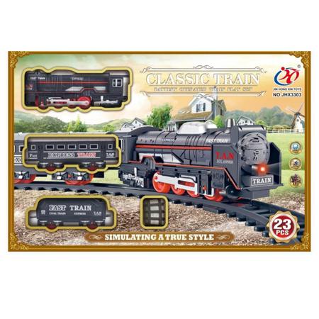 Conjunto de trem elétrico Brinquedo-clássico Conjuntos de trem - crianças  Trem Brinquedos-bateria alimentado motor locomotiva com som e luzes, kits