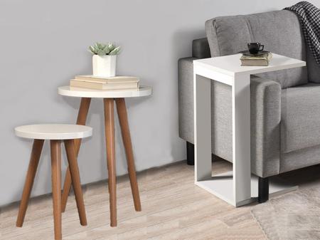 Três Mesinhas de Centro Cama Decora E Ideal Apoio Branco - Colomi Imagem de Três Mesinhas de Centro Cama Decora E Ideal Apoio Branco
