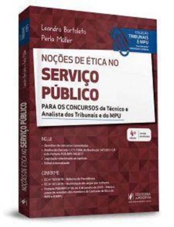 Imagem de Tribunais e MPU - Noções de Ética no Serviço Público - 4ª Edição (2020) - JusPodivm