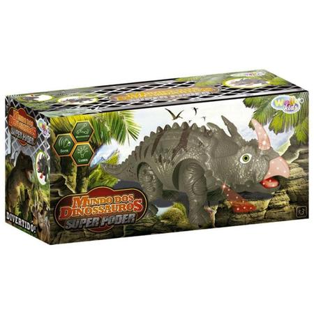 Dinossauro Robô Triceratops com Luz e Som Sakes - minipreco