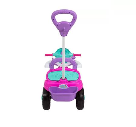 Motoca Colorida Com Haste Direcional Triciclo Infantil Pink