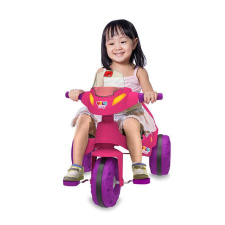 Triciclo Bandeirante Velobaby G2 Passeio E Pedal Motoca Rosa - Loja Zuza  Brinquedos