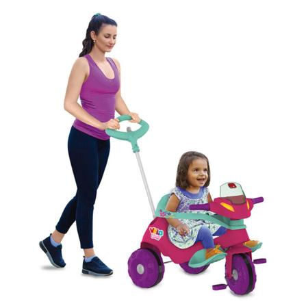 TRICICLO INFANTIL MOTOBAN PASSEIO PREMIUM ROSA - BANDEIRANTES -836