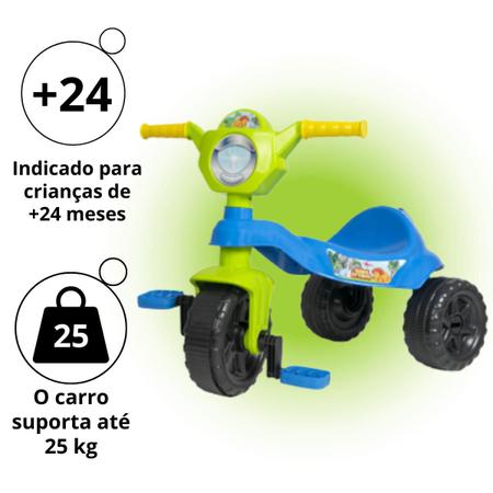 Imagem de Triciclo Com Pedal Colorido Para Crianças Menina Menino Velotrol Infantil Motoca Kendy Brinquedos