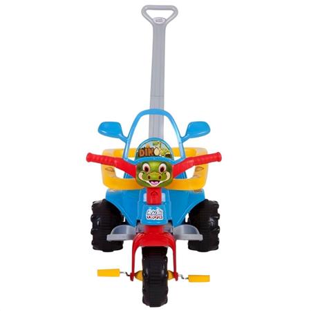 Imagem de Triciclo com pedal motoquinha infantil tico tico dino azul menino