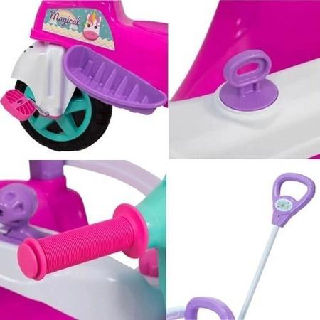 Imagem de Triciclo De Passeio Infantil Motoquinha Com Empurrador Pedal