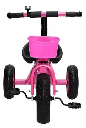 Triciclo Infantil Com Cestinha + Buzina - Rosa - 7628 - Zippy Toys