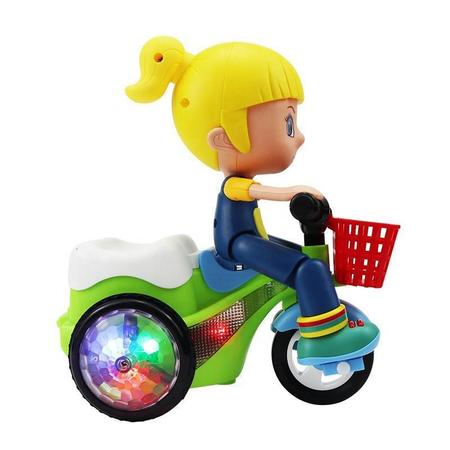 Triciclo Elétrico 360 c/ Luzes e Som Verde/Lilás Pilhas - Kaztelo Imagem de Triciclo Elétrico 360 c/ Luzes e Som Verde/Lilás Pilhas