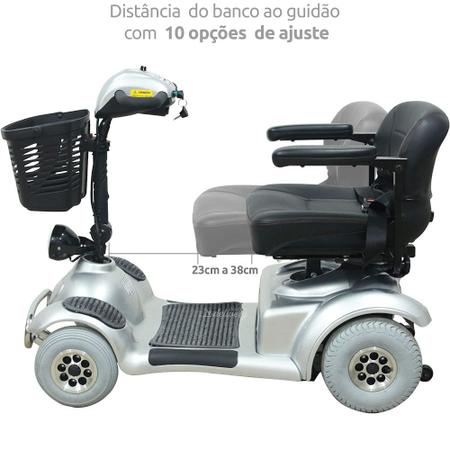 Imagem de Triciclo Elétrico Cadeira de Rodas Motorizada Freedom Mirage RX com Ré cor Prata