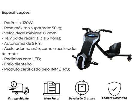 Triciclo eletrico importway drift 120w infantil e adulto bateria bwdte120w  extra, extra