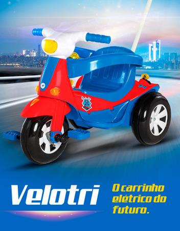 Triciclo Elétrico Infantil 3 Em 1 Velotri Azul - Calesita 1023