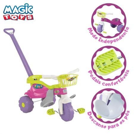 Triciclo Velotrol Infantil Bebe Motoca Festa Rosa Magic Toys - Lojas Magal