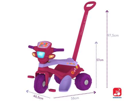 Triciclo infantil meninas tonkinha gatinha com som luz 2 em 1 pedal e haste  empurrador - BANDEIRANTE - Velotrol e Triciclo a Pedal - Magazine Luiza