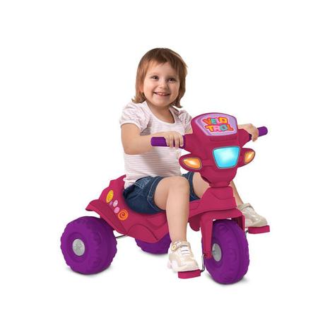 Triciclo Infantil com Haste Empurrador Pedal Motoca Velotrol 2 em 1  Reforçado Brinqway BW-082 - Velotrol e Triciclo a Pedal - Magazine Luiza