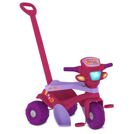 Triciclo Infantil com Haste Empurrador Pedal Motoca Velotrol 2 em 1  Reforçado Brinqway BW-082 - Velotrol e Triciclo a Pedal - Magazine Luiza