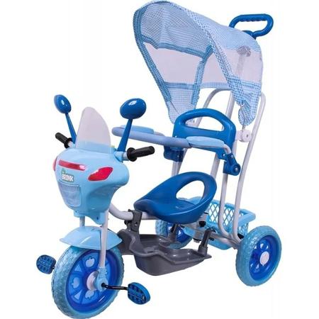 Triciclo Infantil Festa Azul Bebe Com Empurrador Motoca