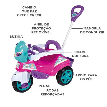 Triciclo Infantil Baby City Menina com Empurrador - Maral - Velotrol e  Triciclo a Pedal - Magazine Luiza