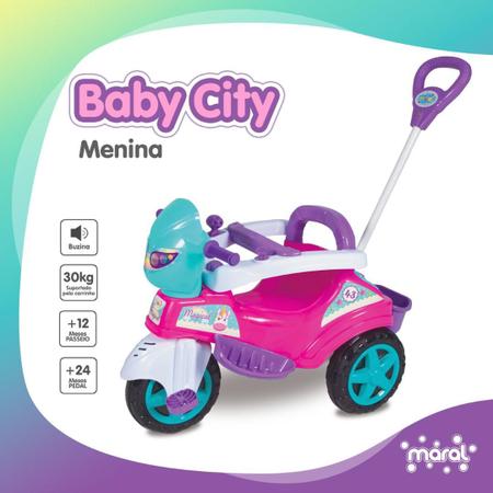 Triciclo infantil baby city menina magical rosa com lilás 3150 maral -  Jeffersom Eletromóveis