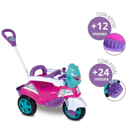 Triciclo Infantil Baby City Menina com Empurrador