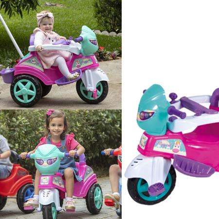 Triciclo Infantil Baby City Menina com Empurrador