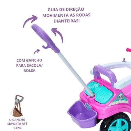 Triciclo Infantil Baby City Menina com Empurrador - Maral