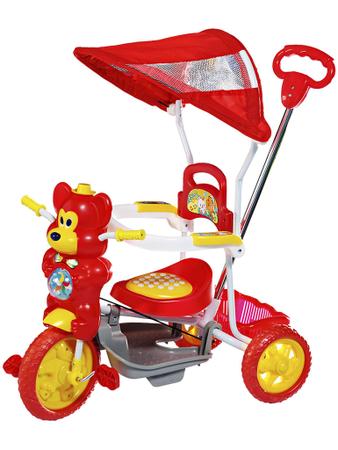 Triciclo Motoca Infantil Passeio com Empurrador Pedal Luz Som