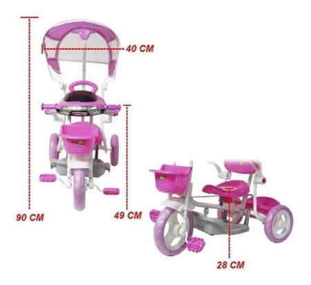 Triciclo Infantil Com Haste Empurrador Até 25 kg Rodas Passeio Capota Chuva  Sol Giratório 2 em 1 Passeio e Pedal Ajustável Multifuncional - Baby Style  - Velotrol e Triciclo a Pedal - Magazine Luiza