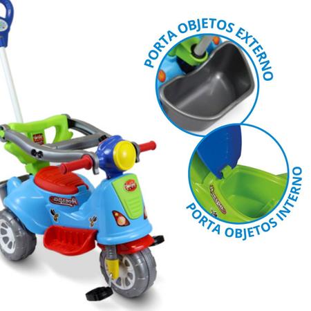 Triciclo Infantil Carrinho Motoca Passeio C/ Empurrador Bebê