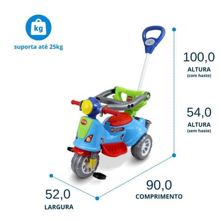 Carrinho De Passeio Triciclo Infantil Pedal Motoca Bebê