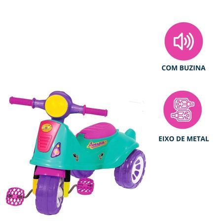 Triciclo Motoca Infantil Com Empurrador Removível - Rosa