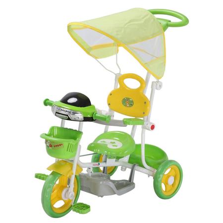 Imagem de Triciclo Infantil com Cobertura UV e Empurrador 2 em 1 Verde