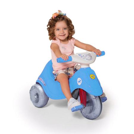 Triciclo Infantil Com Empurrador Lelecita Azul - Bom Preço Magazine