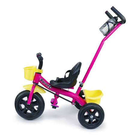 Imagem de Triciclo infantil com guidão e pedal 2 em 1 cesto passeio mega compras