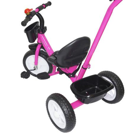 Motoca Colorida Com Haste Direcional Triciclo Infantil Pink