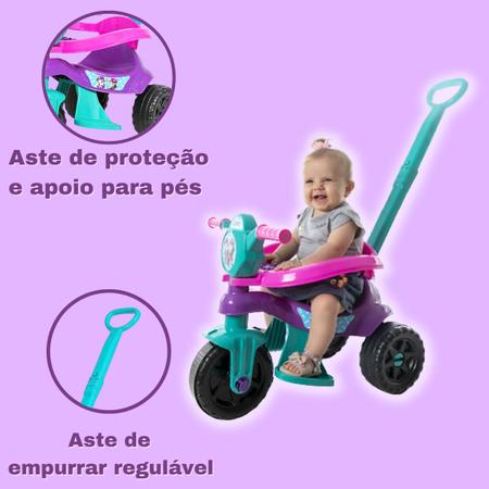 Motoca Infantil Com Haste De Empurrar Triciclo Menina Pedal Velocípede  Menino Velotrol Brinquedo Kendy - Velotrol e Triciclo a Pedal - Magazine  Luiza