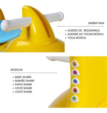 Imagem de Triciclo Infantil Criança Velotrol Tonquinha Motoca Azul Baby Shark