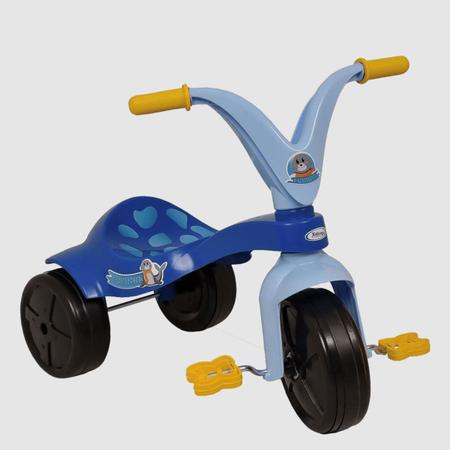 Triciclo Infantil Ararinha Resistente Monobloco Reforçado Azul e