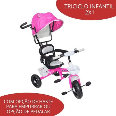 Triciclo Infantil Velotrol Passeio Empurrador 2 em 1 Importway