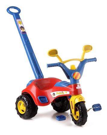 Triciclo Infantil Empurrador Menino Policial C/ Som Cotiplas Imagem de Triciclo Infantil Empurrador Menino Policial C/ Som Cotiplas