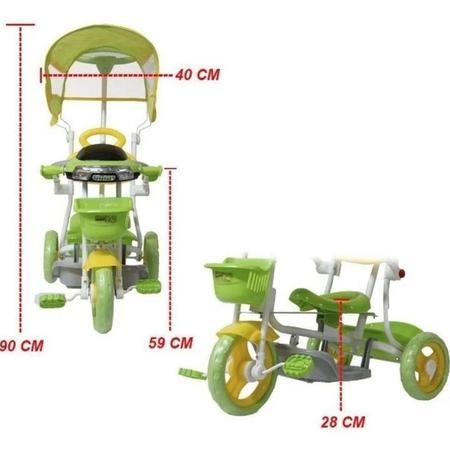 Triciclo Infantil Empurrador Passeio Motoca Cobertura Sol