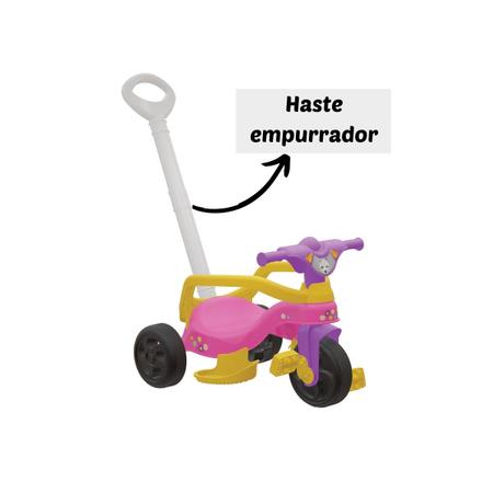 Triciclo Infantil Encantado Completo Com Haste De Empurrar E Pedal