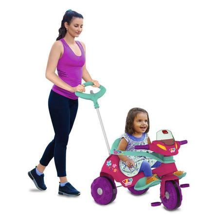 Triciclo infantil grande c/ empurrador 1-3 anos bandeirante velobaby no  Shoptime