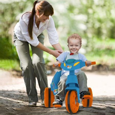 Triciclo Infantil C/ Capota Empurrador E Protetor 1-3 Anos Veloban  Bandeirante