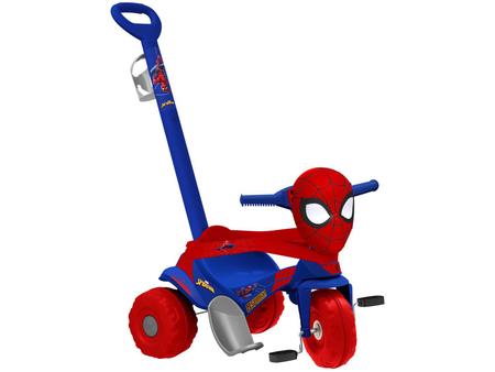 Triciclo infantil homem aranha com empurrador