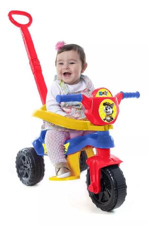 Motoca Infantil Vermelho Com Haste Removível Menino Velotrol Triciclo Baby  Dog Kendy Brinquedos - Velotrol e Triciclo a Pedal - Magazine Luiza